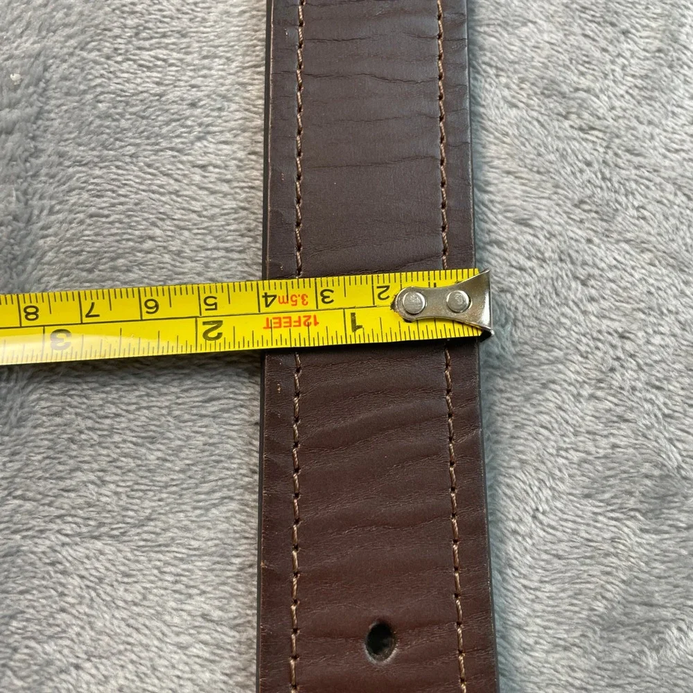 Carhartt Men's Brown Full Grain Leather Belt 44 WB5511-M Workwear Buckle